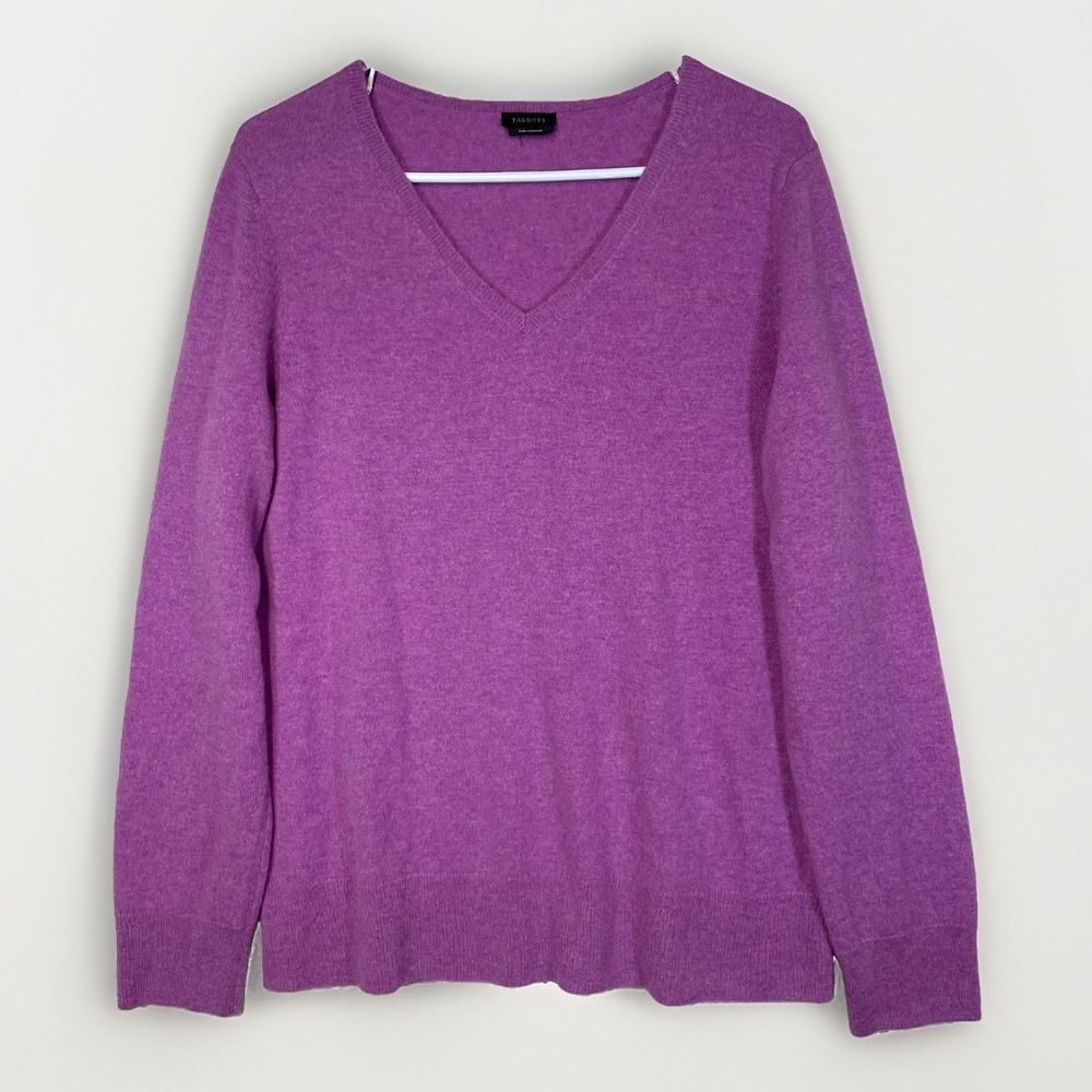 Talbots Women's Large* 100% Cashmere V-Neck Pullover Sweater Soft